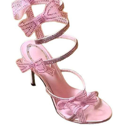 Jessica Bara Rezma Ribbon Wrap Around Sandal Heel