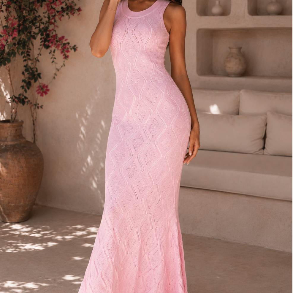 Jessica Bara Riyana Sleeveless Knit Maxi Dress