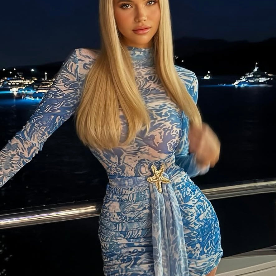 Jessica Bara Sabel Long Sleeve Mini Dress