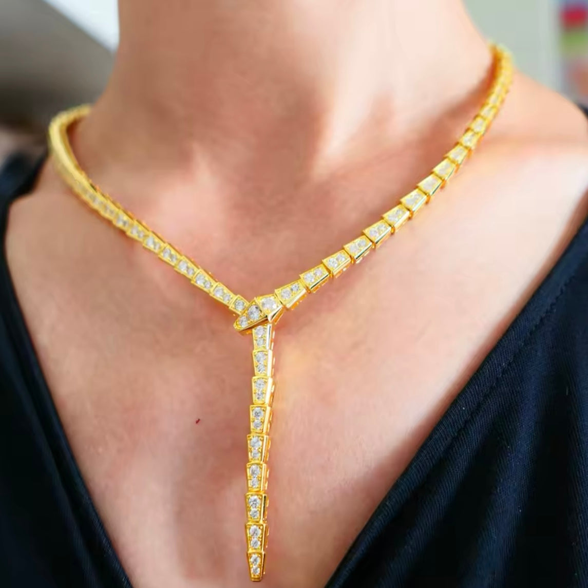 Jessica Bara Sammy Snake Rhinestone Necklace