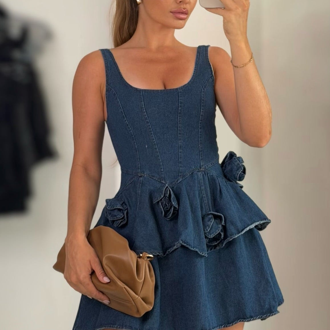 Jessica Bara Serine Denim Mini Dress