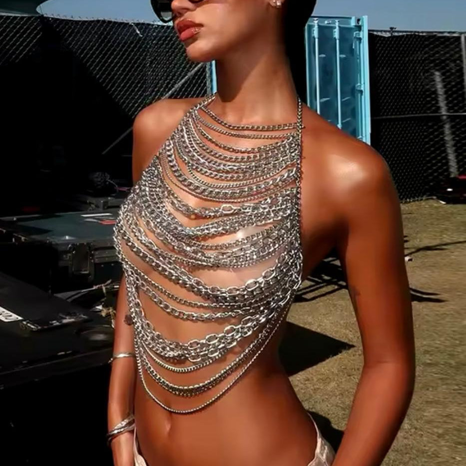 Jessica Bara Shariah Halter Chain Top