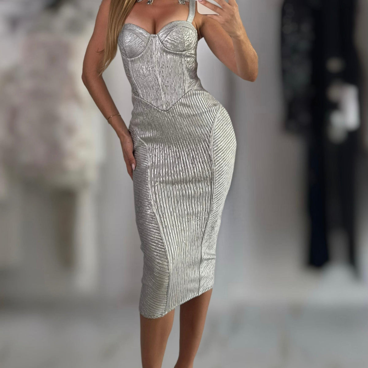 Jessica Bara Sharone Bandage Midi Dress