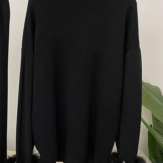 Jessica Bara Shesen Turtle Neck Knitted Fur Top and Pants Two Piece Set
