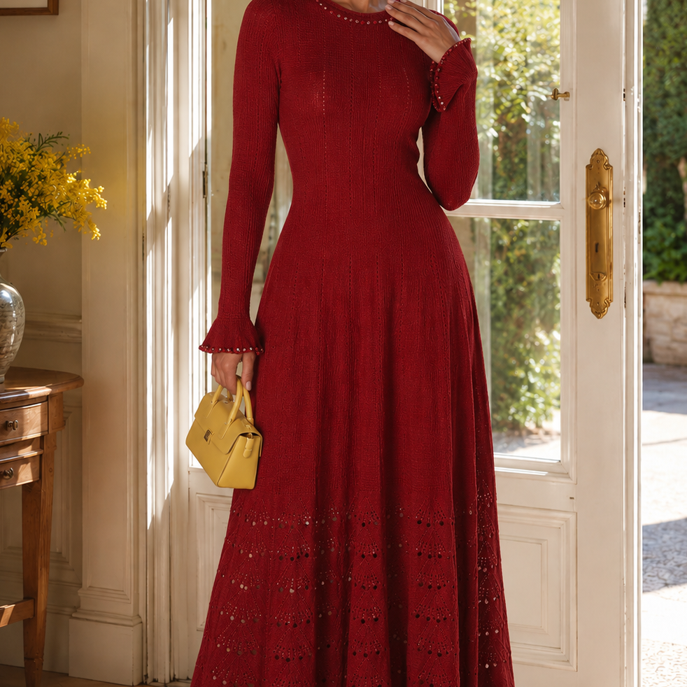 Jessica Bara Tanesha Long Sleeve Maxi Dress