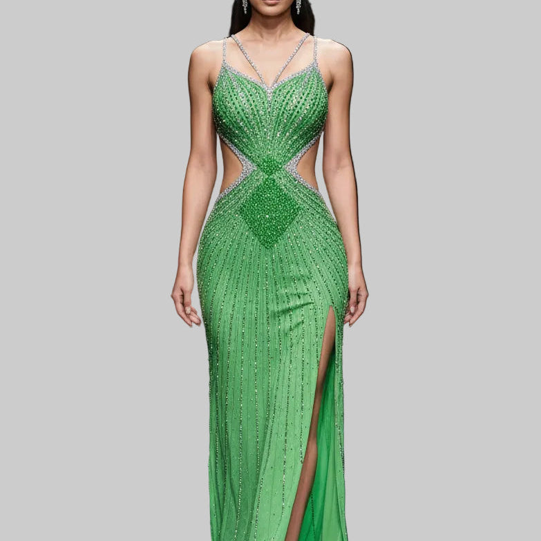 Jessica Bara Tina Crystal Cut Out Gown