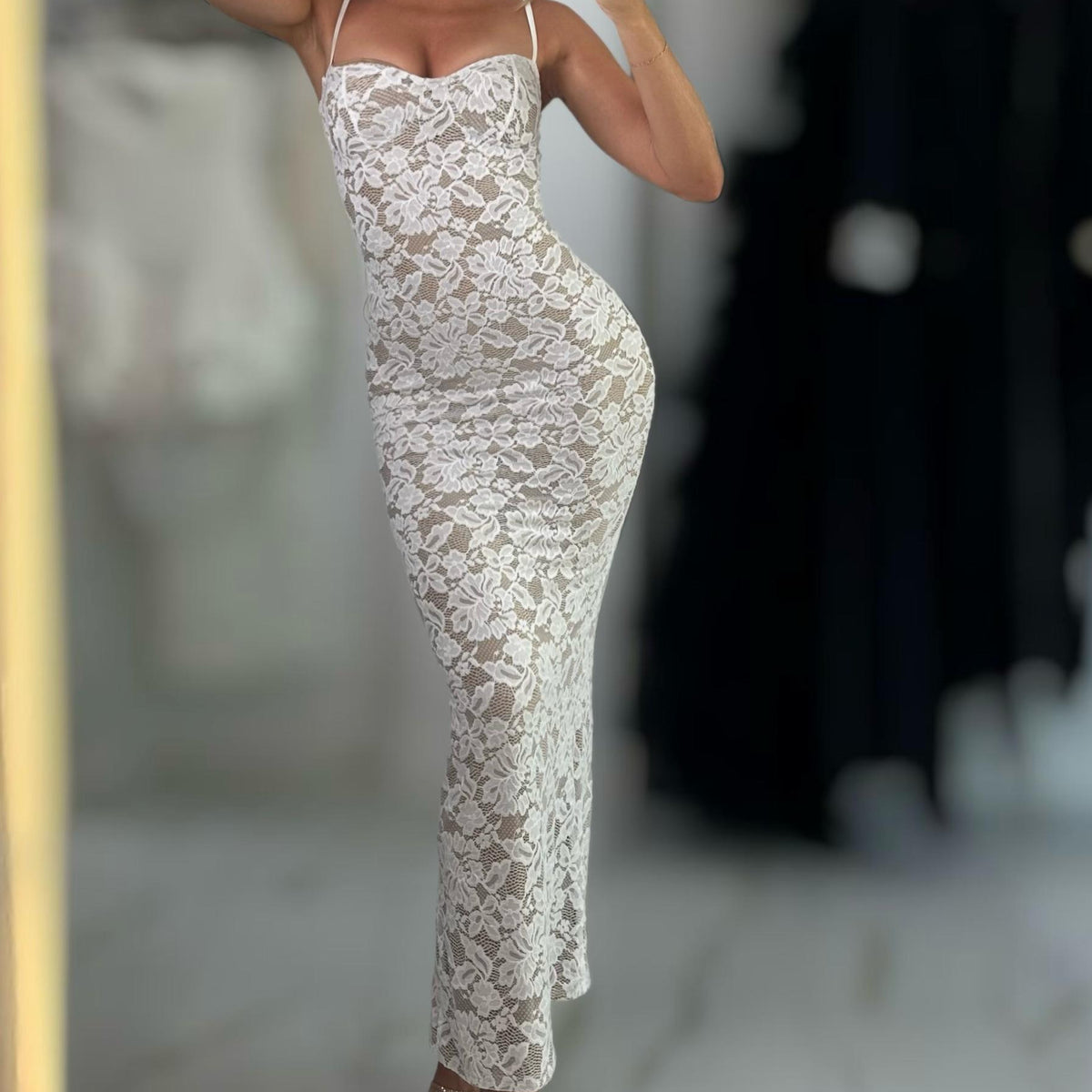 Jessica Bara Veive Lace Maxi Dress
