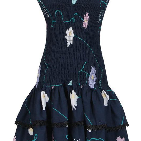 Jessica Bara Viesha Strapless Tube Bodycon Ruffle Mini Dress