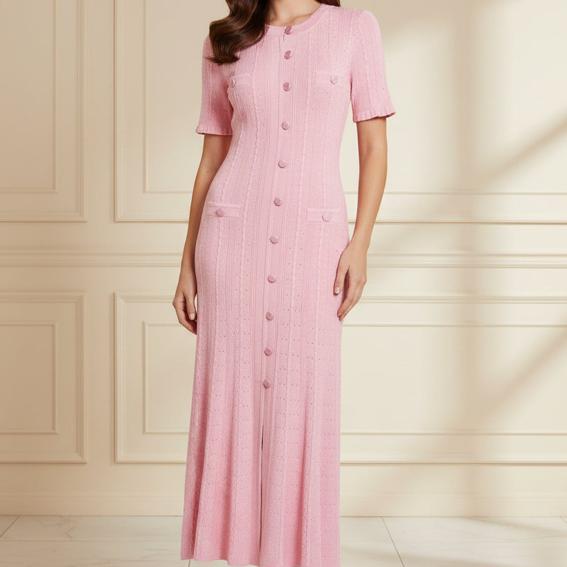 Jessica Bara Zarave Knit Maxi Dress