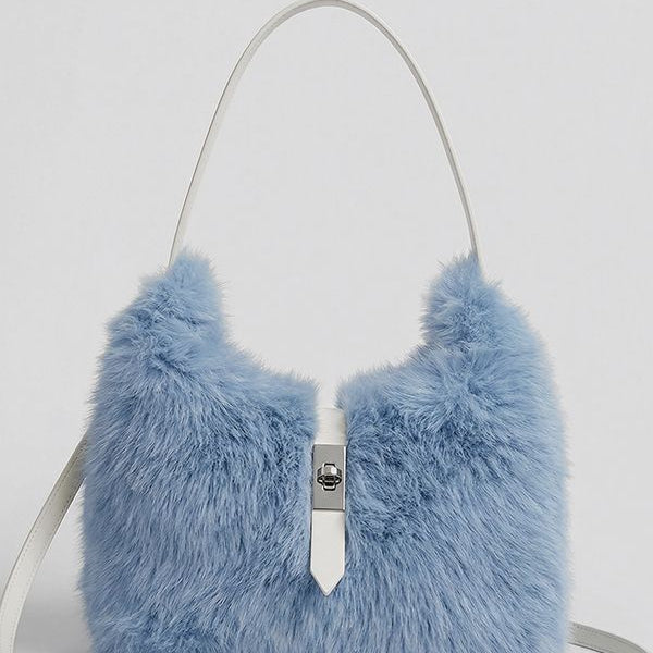 Jessica Bara Amisha Fur Shoulder Purse