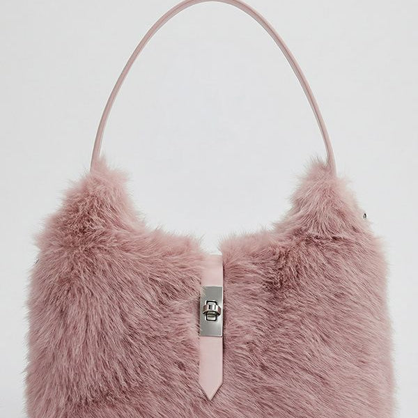 Jessica Bara Amisha Fur Shoulder Purse