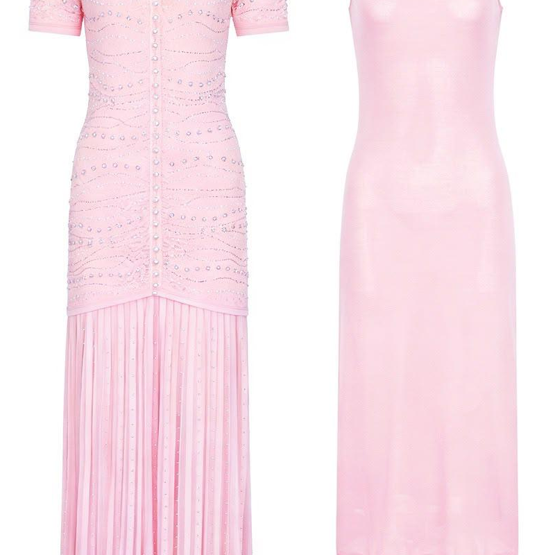 Jessica Bara Milena Crystal Knit Maxi Dress with Undergarment Lining
