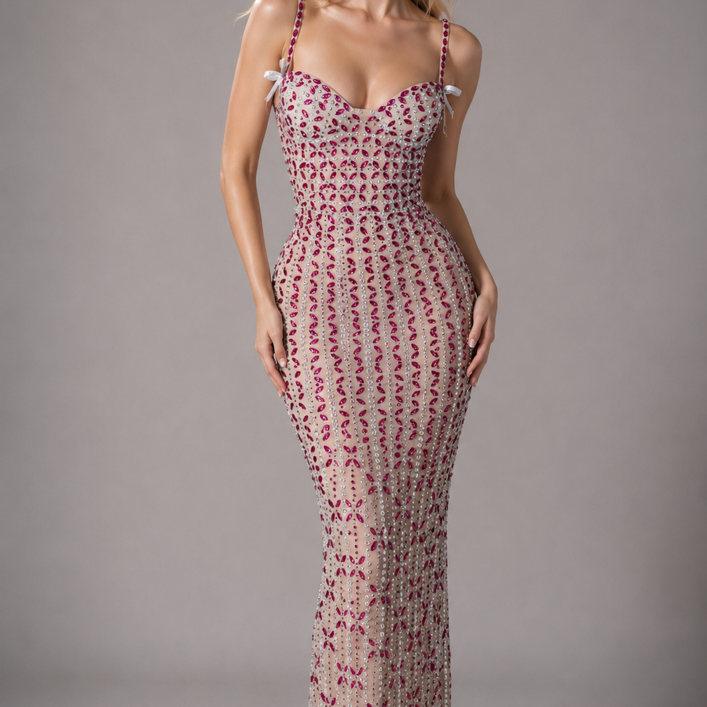 Jessica Bara Ayala Crystal Bodycon Gown