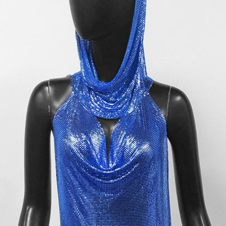 Jessica Bara Jodie Crystal Halter Head Wrap Top