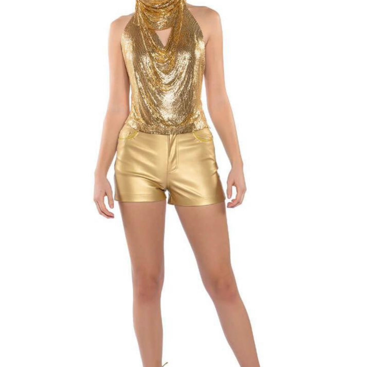 Jessica Bara Jodie Crystal Halter Head Wrap Top