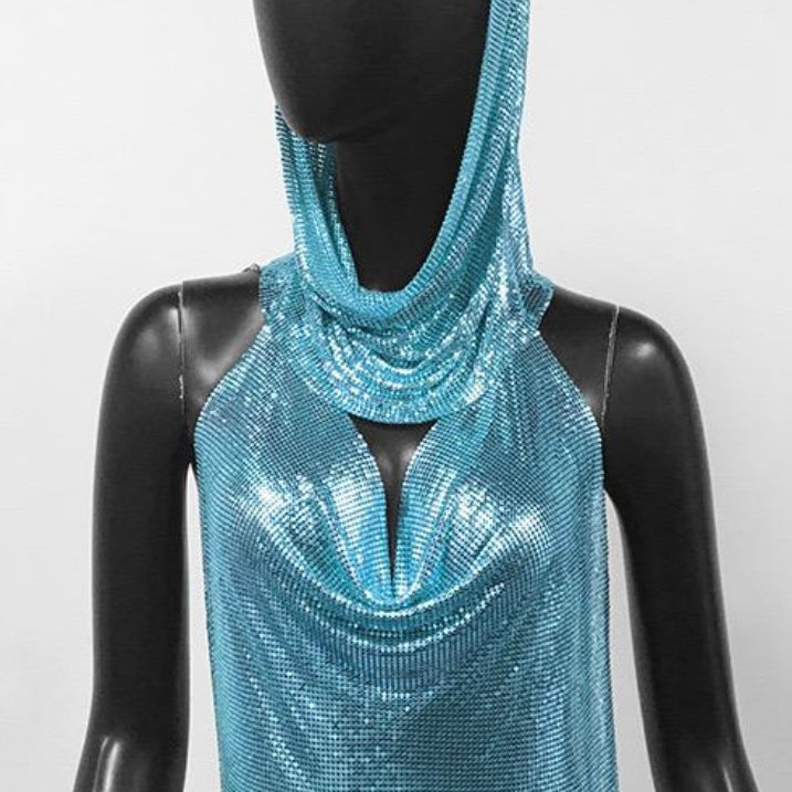 Jessica Bara Jodie Crystal Halter Head Wrap Top