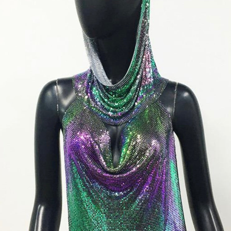 Jessica Bara Jodie Crystal Halter Head Wrap Top