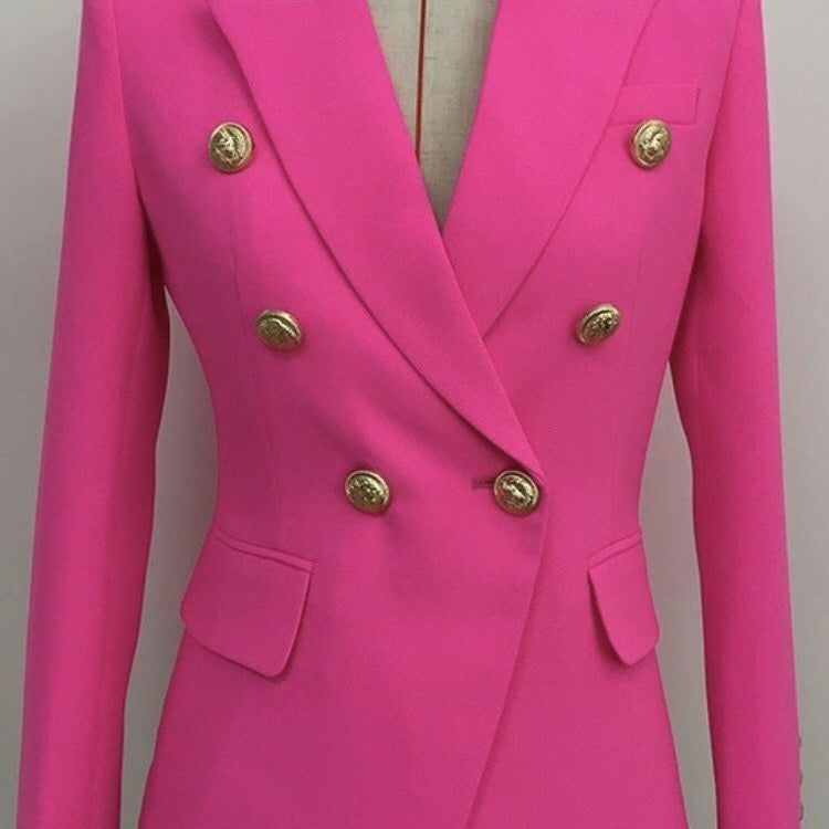 Jessica Bara Donatella Gold Button Blazer