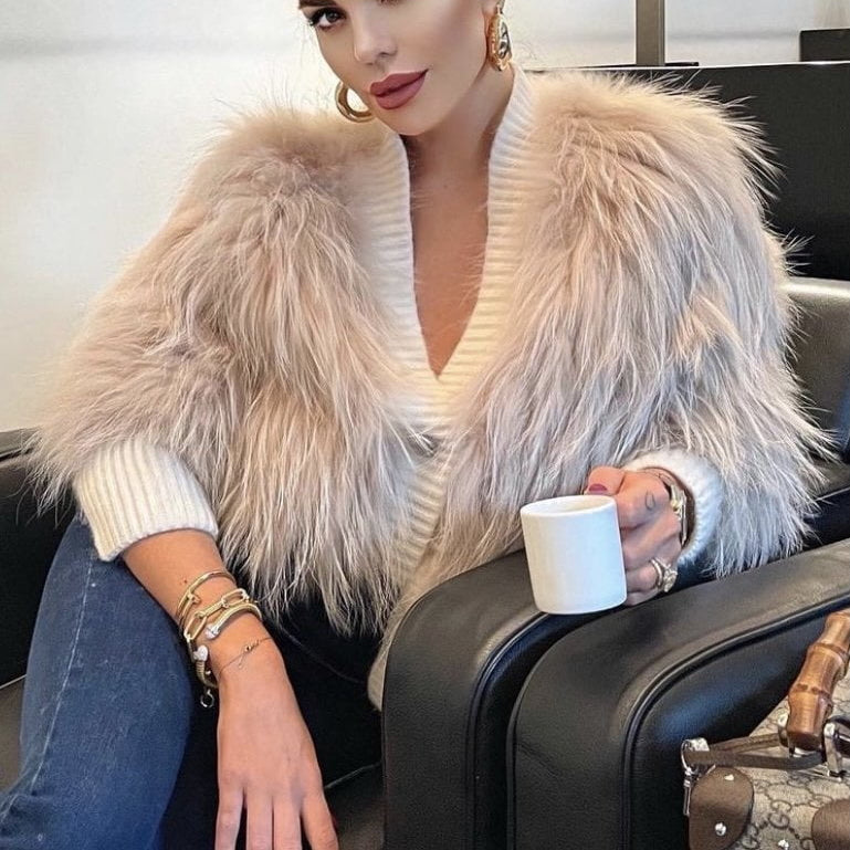 Jessica Bara Bernice Knitted Fur Jacket