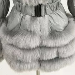 Jessica Bara Yolanda Fur Belted Coat