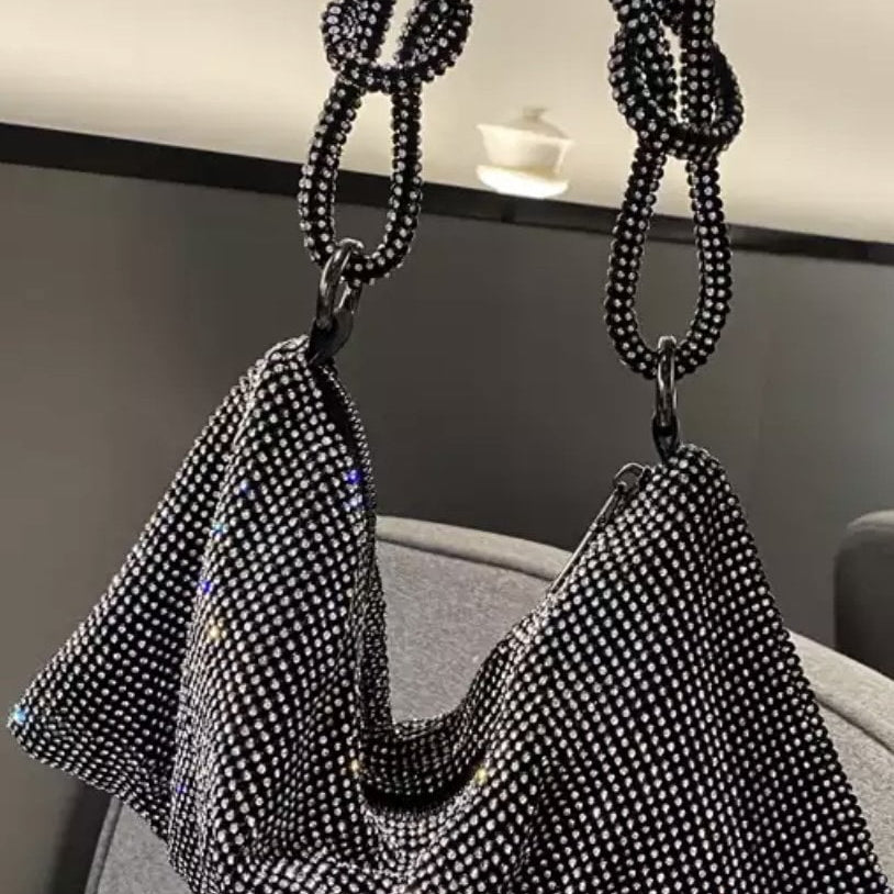 Jessica Bara Ryan Crystal Rhinestone Knotted Purse