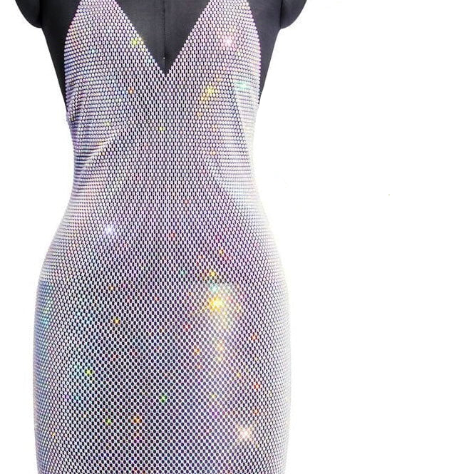 Jessica Bara Shelia Sparkling Mesh Mini Dress