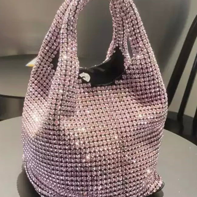 Jessica Bara Marleigh Rhinestone Mini Bucket Purse