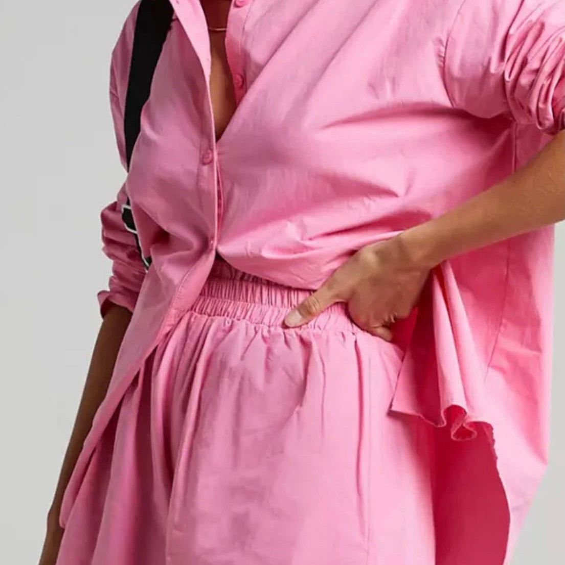 Jessica Bara Josilyn Button Down Top and Shorts Two Piece Set