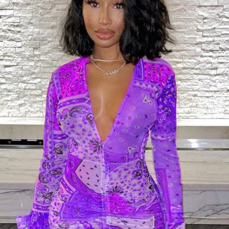 Jessica Bara Baxter Bandana Print Mini Dress
