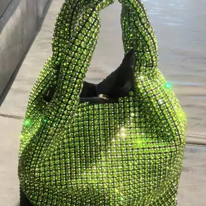 Jessica Bara Marleigh Rhinestone Mini Bucket Purse