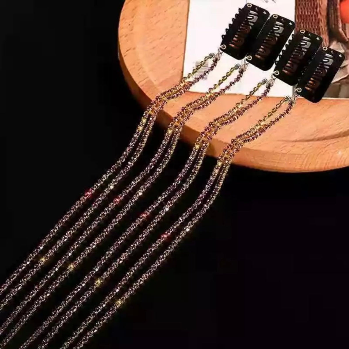Jessica Bara Tati Rhinestone Tassel Fringe Hair Clips