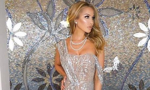 RHOM Lisa Hochstein in Jessica Bara Sparkle Gown