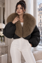 Jessica Bara Beria Fur Puffer Jacket