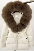 Jessica Bara Desira Fur Hooded Belted Coat
