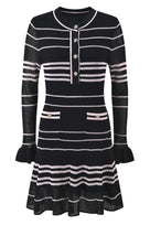 Jessica Bara Ecaza Striped Long Sleeve Mini Dress