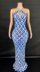 Jessica Bara Yassiera Halter Neck Crystal Gown
