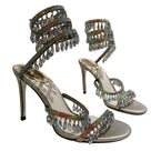 Jessica Bara Ala Dripping Crystal Wrap Around Sandal Heel