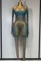 Jessica Bara Reveria Crystal Long Sleeve Jumpsuit