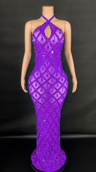Jessica Bara Yassiera Halter Neck Crystal Gown