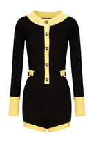 Jessica Bara Malira Gold Button Long Sleeve Romper