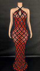 Jessica Bara Yassiera Halter Neck Crystal Gown