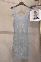 Jessica Bara Azya Metallic See Through Mini Dress