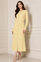 Jessica Bara Sesie Long Sleeve Knit Maxi Dress