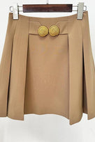 Jessica Bara Resha Gold Button Mini Skirt