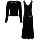 Jessica Bara Zarmesh Knit Cardigan and Maxi Dress Two Piece Set
