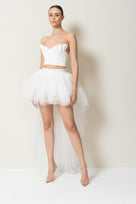 Jessica Bara Resan Ruffle High Low Mini Skirt