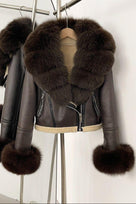 Jessica Bara Carosel Fur Leather Coat