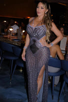 Jessica Bara Tina Crystal Cut Out Gown
