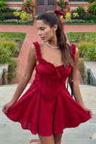 Jessica Bara Sashara Ruffle Mini Dress