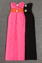 Jessica Bara Caramina Strapless Tube Cut Out Maxi Dress
